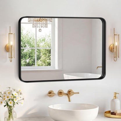 NEWBULIG Gold Round Wall Mirror 36 Inch, Bathroom Mirrors for Over Sink, Wall Decor for Bathroom, Entryway, Bedroom, Vanity