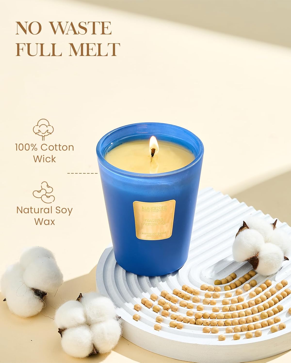 M&SENSE Jasmine Candles Highly Scented 3 Wick 35oz 150 Hours Burn Extra Large Jar Candles for Women, Natural Soy Wax Aromatherapy Candle for Stress Relief, Meditation, Yoga, Spa - Colors A