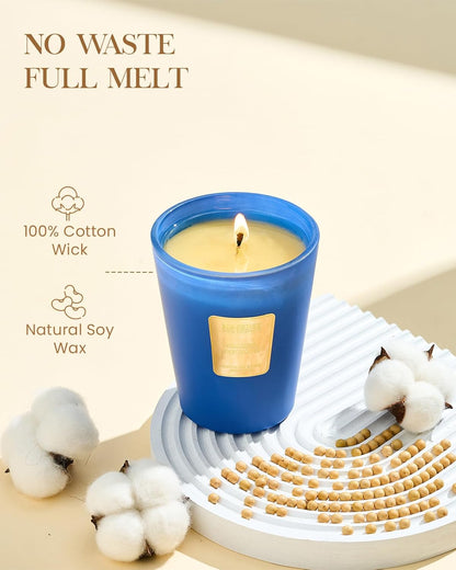 M&SENSE Jasmine Candles Highly Scented 3 Wick 35oz 150 Hours Burn Extra Large Jar Candles for Women, Natural Soy Wax Aromatherapy Candle for Stress Relief, Meditation, Yoga, Spa - Colors A
