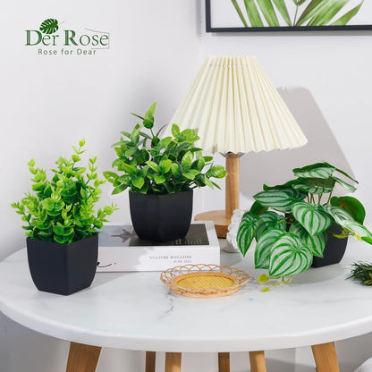 Der Rose 6 Pack Fake Plants Small Artificial Potted Plants Faux Plants for Home Office Desk Bathroom Aesthetic Farmhouse Room Decor Indoor