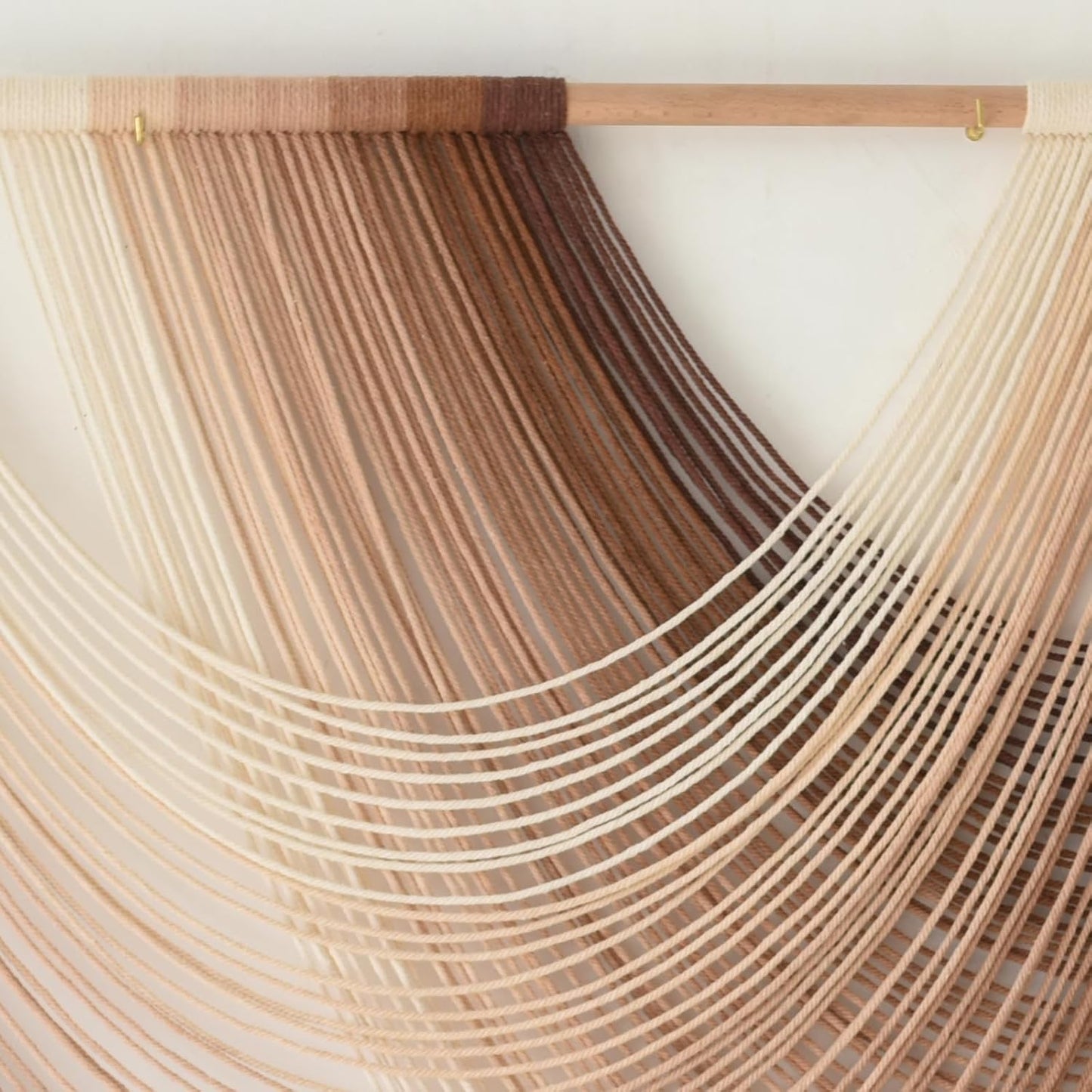 Flber Macrame Wall Hanging Boho Wall Decor Tapestry Dip Dyed Ombre Moss Green Handmade Wall Art Woven Cotton Rope Backdrop with for Bedroom Living Room, 57" W x 39" L
