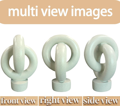 10" Modern Abstract Ribbon Decorative Sculpture, Knot Sculptures,Home Decor,Coffee Table Statues,Dining Living Room Desk Decor（White）