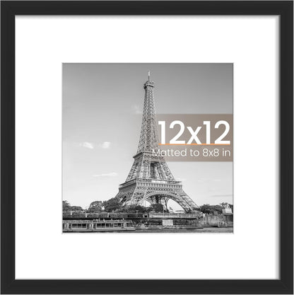 upsimples 8x10 Picture Frame, Display Pictures 5x7 with Mat or 8x10 Without Mat, Wall Hanging Photo Frame, Black, 1 Pack - Colors A