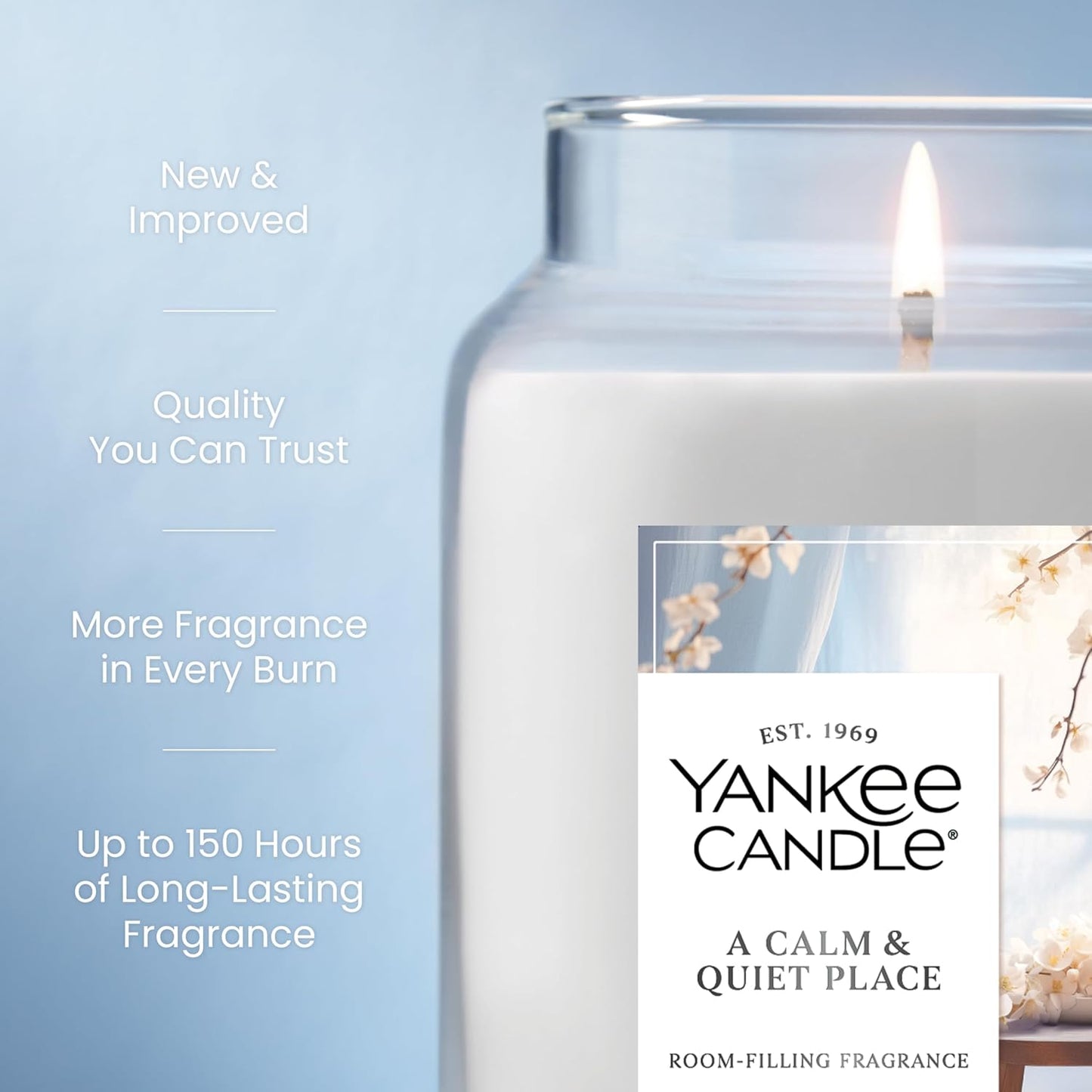 Yankee Candle Sage & Citrus, Scented Candle, 22oz Large Jar with up to 150 Hour Burn Time, Giftable, Birthdays