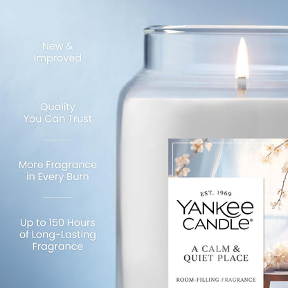 Yankee Candle Sage & Citrus, Scented Candle, 22oz Large Jar with up to 150 Hour Burn Time, Giftable, Birthdays