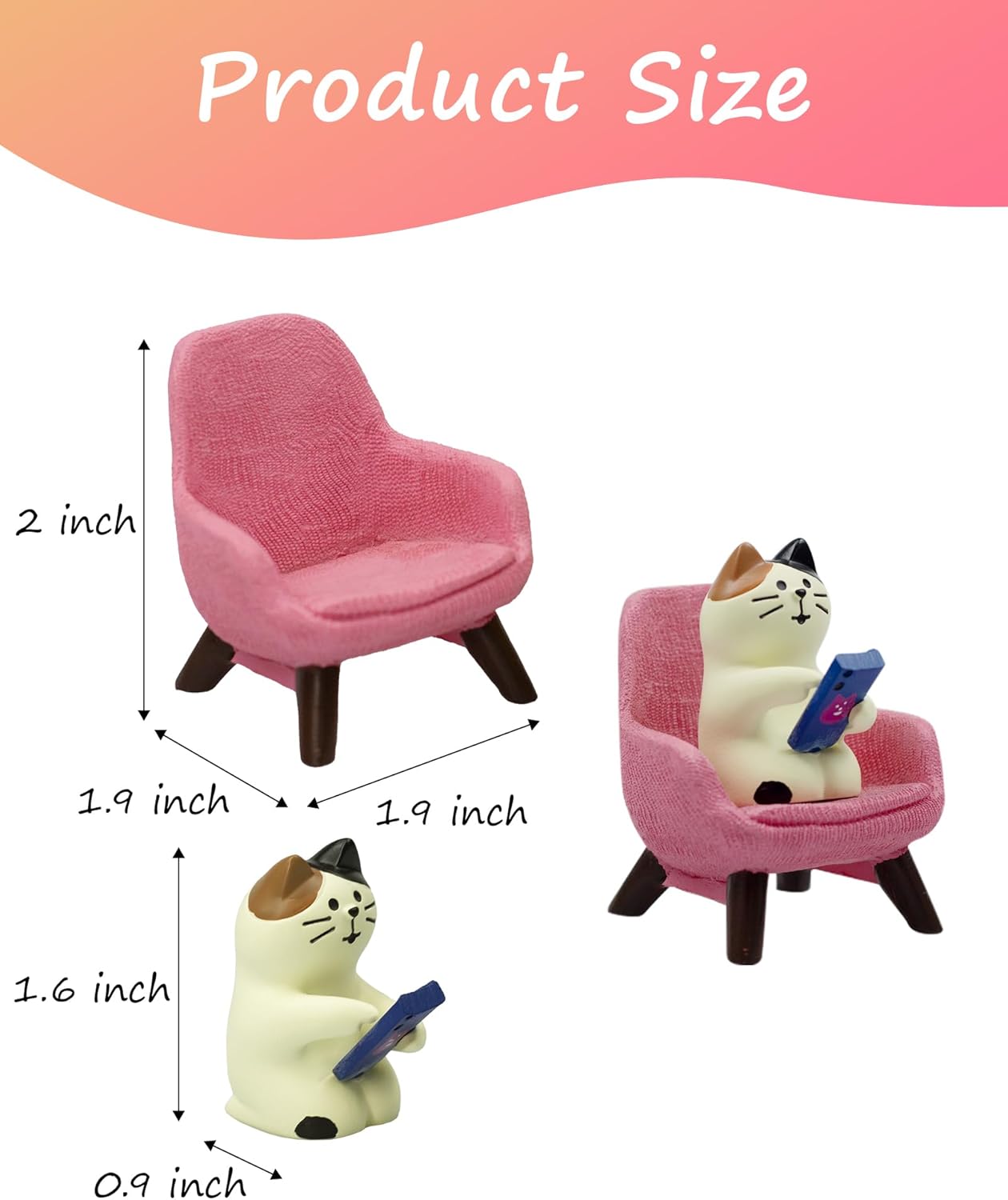 Refintural Miniature Frog Eating Cake Figurine - Funny Shelf Desk Decoration - Perfect Cute Frog Gift (Pink Sofa)