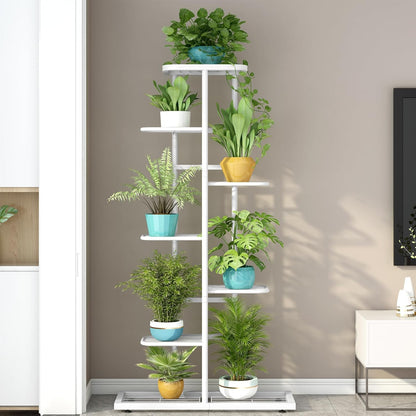 LINZINAR Plant Stand Indoor Outdoor Corner 4 Tier Metal Plant Shelf Patio Plant Rack for Garden Corner Balcony Living Room