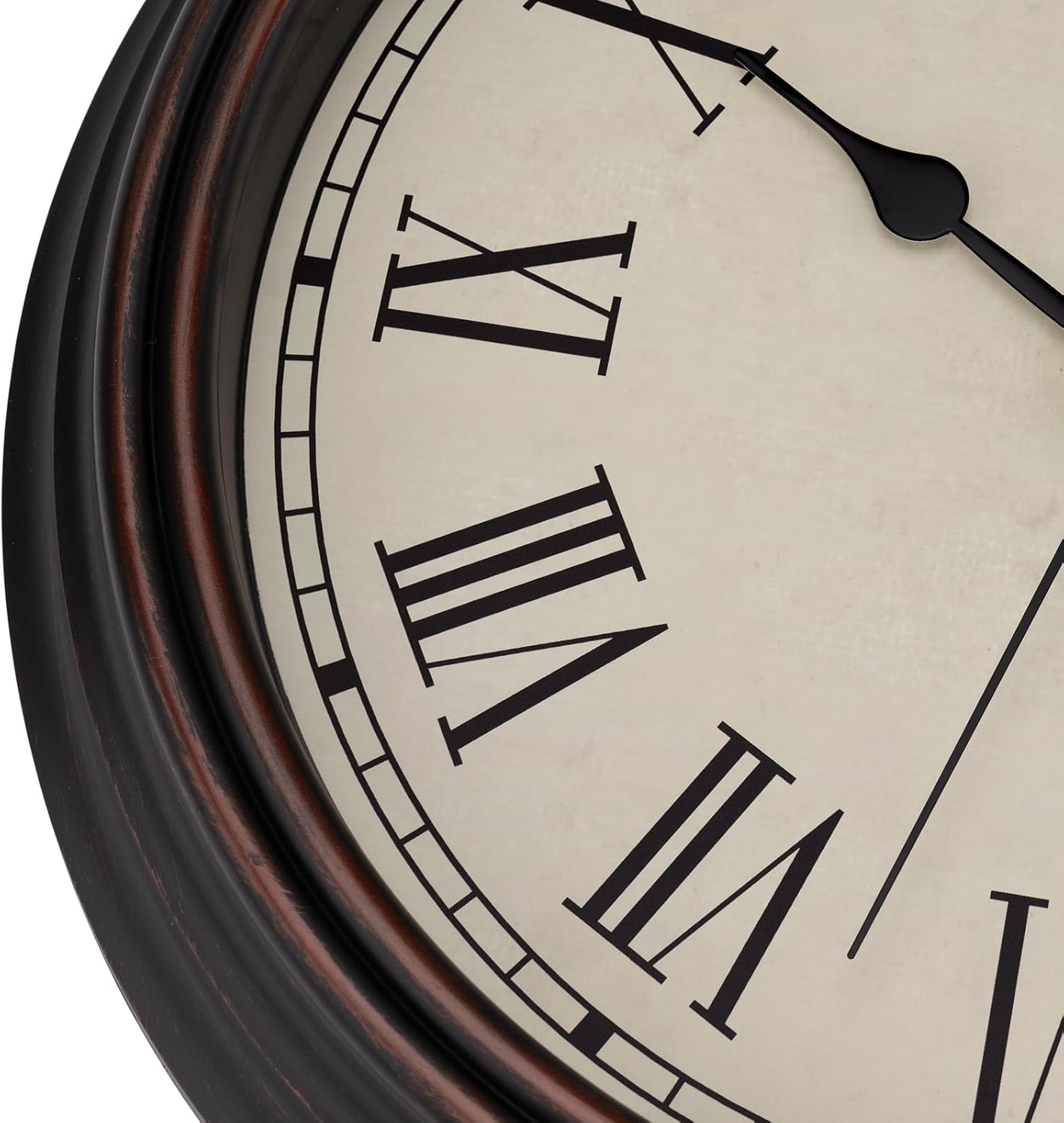 Foxtop Retro Silent Non-Ticking Round Classic Clock Quartz Decorative Battery Operated Wall Clock for Living Room Kitchen Home Office 12 Inch (Bronze)