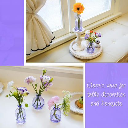 Bud Vases Set of 12, Clear Glass Bud Vase in Bulk, Small Vases for Centerpiece Mini Modern Flower Vase Transparent, Wedding Party Table Home Decor