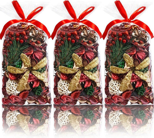 White Potpourri Bags,Pine Scented Potpourri Bowl Filler,Vase Filler,Decorative Dried Flowers, Home Fragrance Popery,Bathroom Decor, Crystal(20 oz)