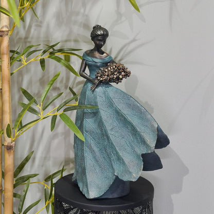 Guichifun Fairy Statue Collection Home Decoration - Leaf Angel Girls Resin Modern Table Decor for Living Room Office Sculpture Decor for Women Indoor Rustic Figurines Gift 5 x 3 x 7.5 Inch