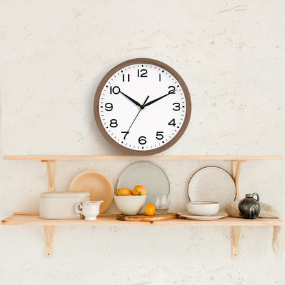 AKCISOT Wall Clock, Modern Small Wall Clocks Battery Operated 8 Inch, Silent Non-Ticking Analog Classic for Office, Home, Bathroom, Kitchen, Bedroom, School(Black)