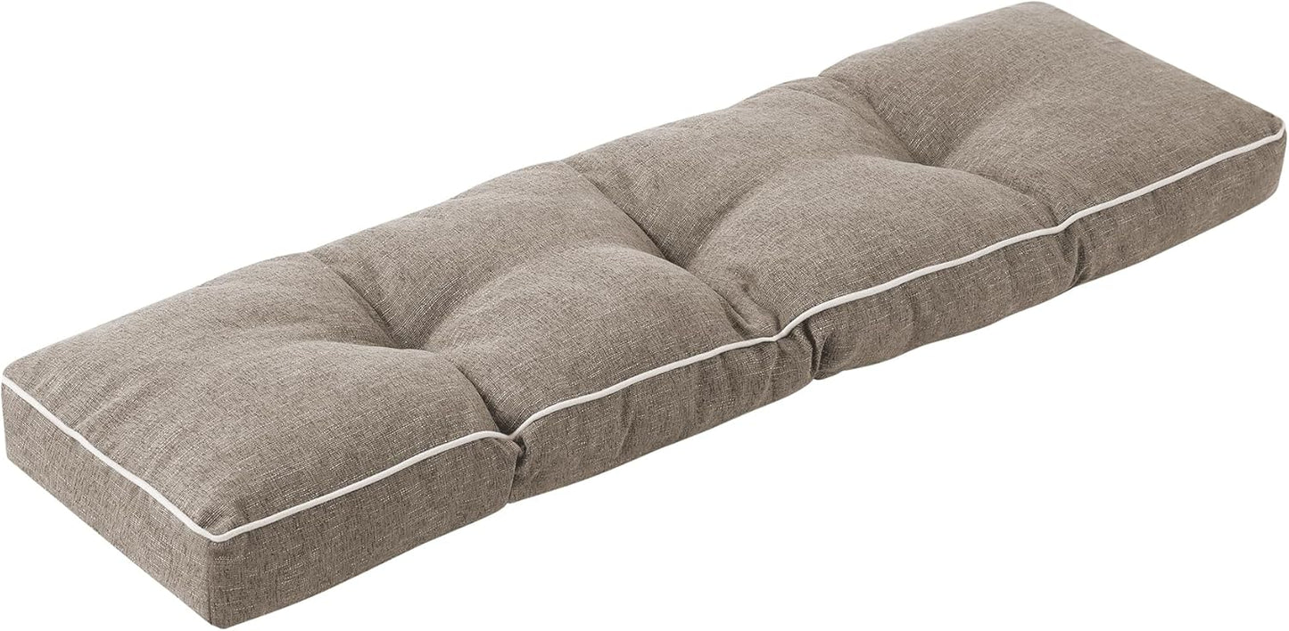 IPYNBAP Bench Cushion, 42 x 16 Inch Patio Furniture Cushions with Durable Ties, Soft Memory Foam Bench Cushions for Indoor/Outdoor Furniture with Non-Slip Bottom, Kitchen&Dining, Dark Grey