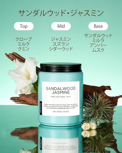 M&SENSE Eucalyptus & Mint Scented Jar Candle, Large 19.4oz Natural Soy Wax, 110-Hour Long Lasting Non-Toxic Clean Burning, Fresh Smelling Home Aromatherapy for Spa Stress Relief, Gifts for Men Women