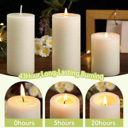 6 Pack Natural Beeswax Pillar Candles,100% Pure Beeswax Candles-210 Hours Long Burning,Organic Bees Wax Candles for Home,Emergency,Prayer,Parties,Unscented Dripless Smokeless Beeswax Candle Bulk 2x4in