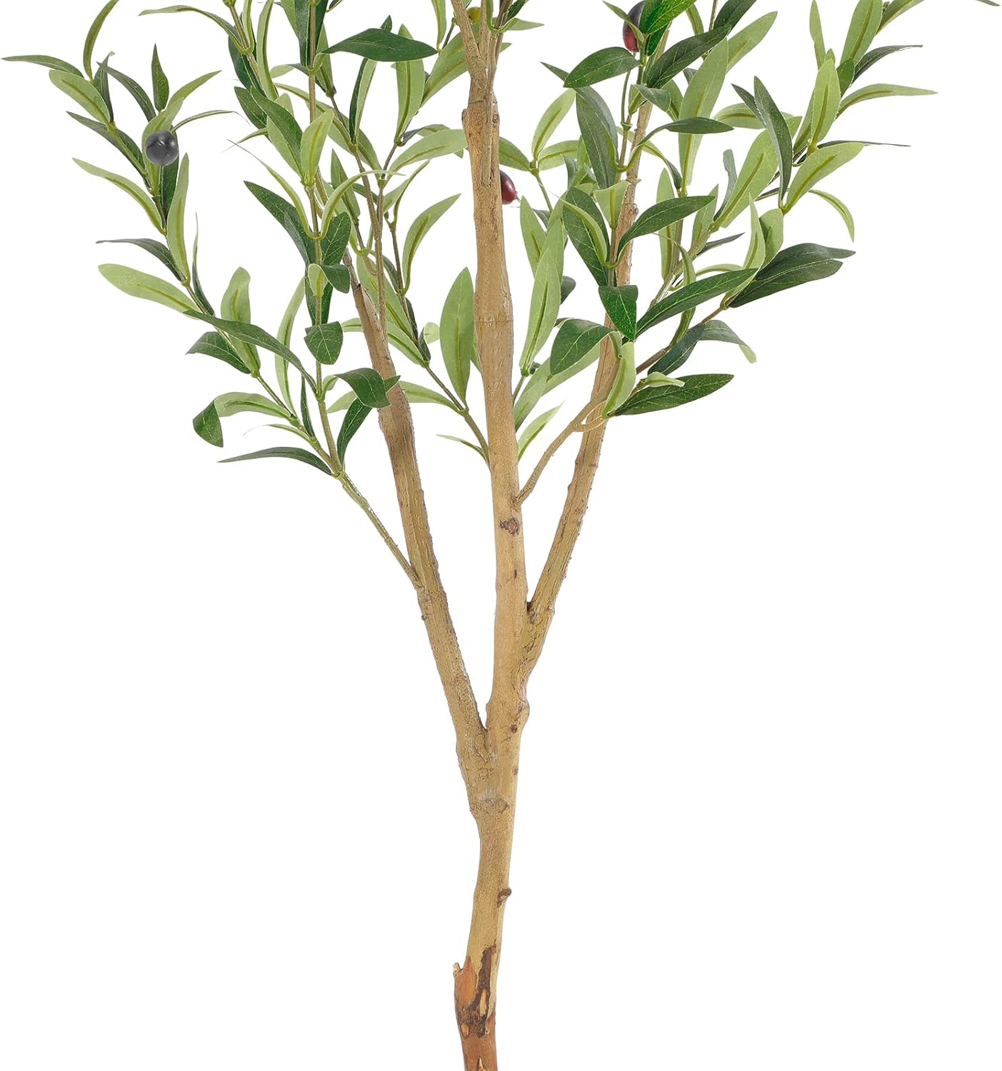 Bellacat Faux Olive Tree 7ft，Olive Trees Artificial Indoor with Natural Wood Trunk and Realistic Leaves and Fruits. 7 Feet(84in) Fake Olive Tree for Home House Office Décor.