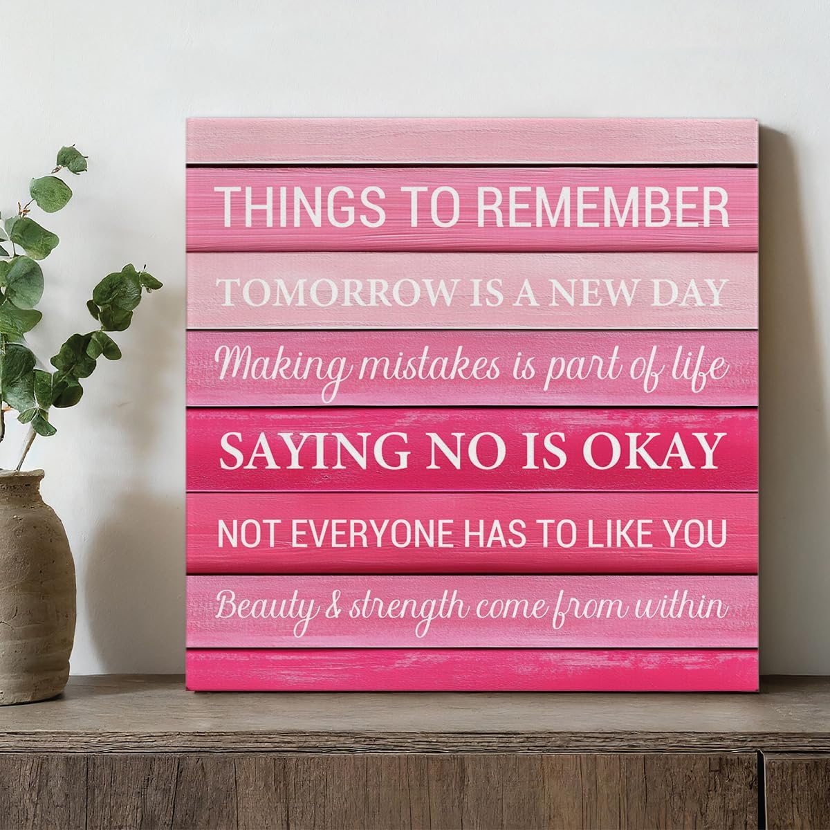 Inspirational Farmhouse Canvas Print Wall Art Decor One Small Positive Thought in the Morning Can Change Your Whole Day Sign Painting Plaque Rustic Home Decoration (8 X 8 Inches, Framed)