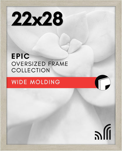 Americanflat 16x20 Picture Frame with Polished Plexiglass - Black Picture Frame - Wide Photo Frames Made of Engineered Wood for Vertical or Horizontal Wall Display - Epic Collection - Black - Colors A