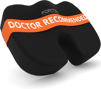 FORTEM Seat Cushion, Office Chair Cushion, Memory Foam Car Seat Cushions, Sciatica Coccyx Tailbone Pain Relief, Chair Cushions for Back Support, Sitting Pad for Gaming, Washable Cover, Non Slip