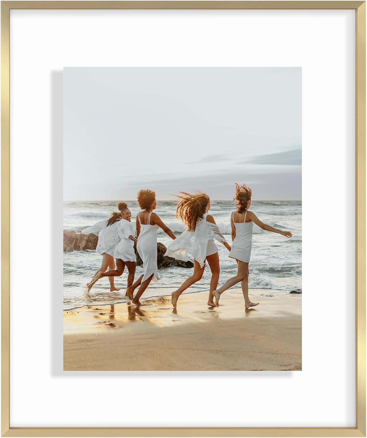 Americanflat Aluminum 11x14 Floating Picture Frame with Shatter-Resistant Glass - Use as 8x10 Picture Frame or Display 11x14 Photo - Signature Float Collection - Photo Frames for Wall Display - Black