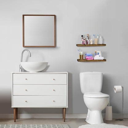 Sorbus Floating Shelves for Wall - 24" Bathroom Shelves, Wall Decor for Bedroom, Kitchen, Living Room, Home Decor & Book Storage - Mounted Floating Shelf with Invisible Brackets (White, 2 Pack)