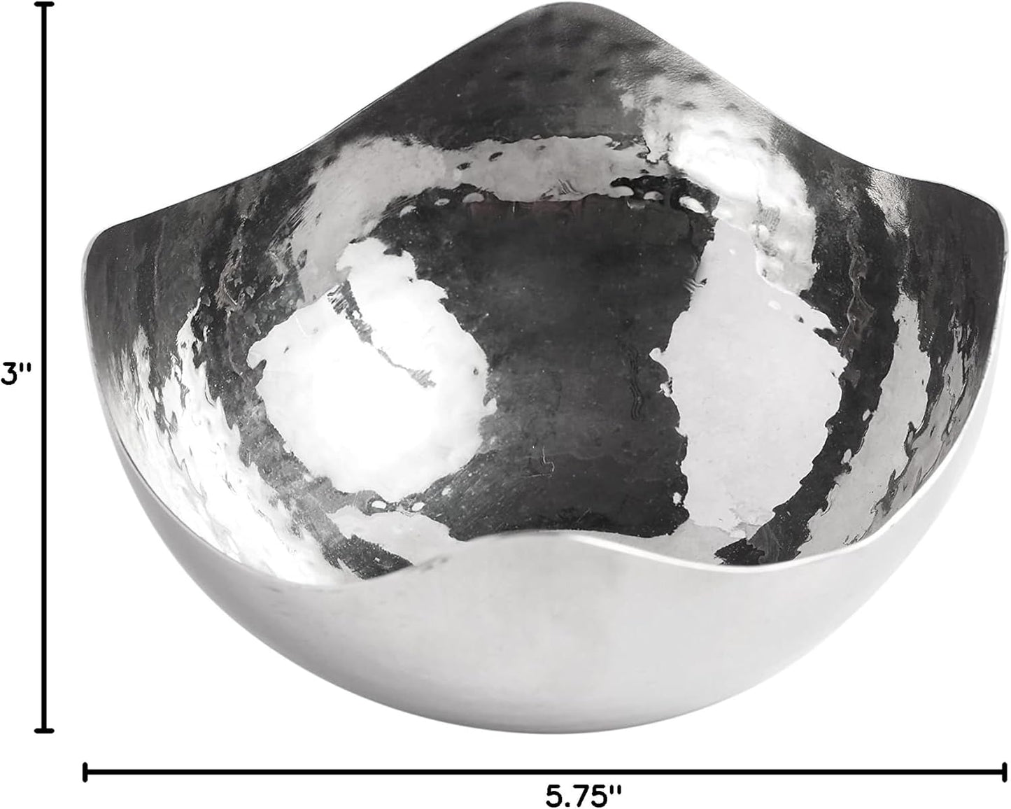 Hosley 5.75 Inch Diameter Silver Finish Metal Bowl, Ideal for Potpourri, LED Candles, Weddings, Special Events, Center Pieces, Craft. Use Decor to Coordinate O3