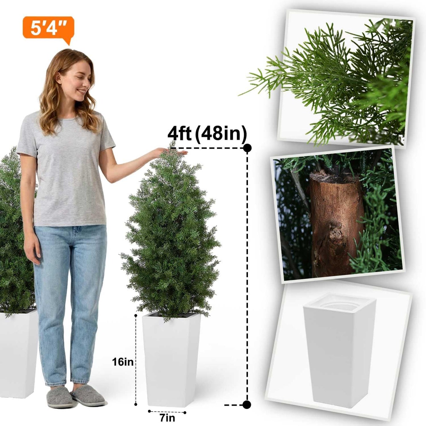 Aveyas 7ft Artificial Olive Tree for Home Decor, 7 Feet Large Faux Plant Fake Skinny Silk Trees with Pot for Indoor Outdoor House Living Room Office (7 ft Tall Including Raised Pot)