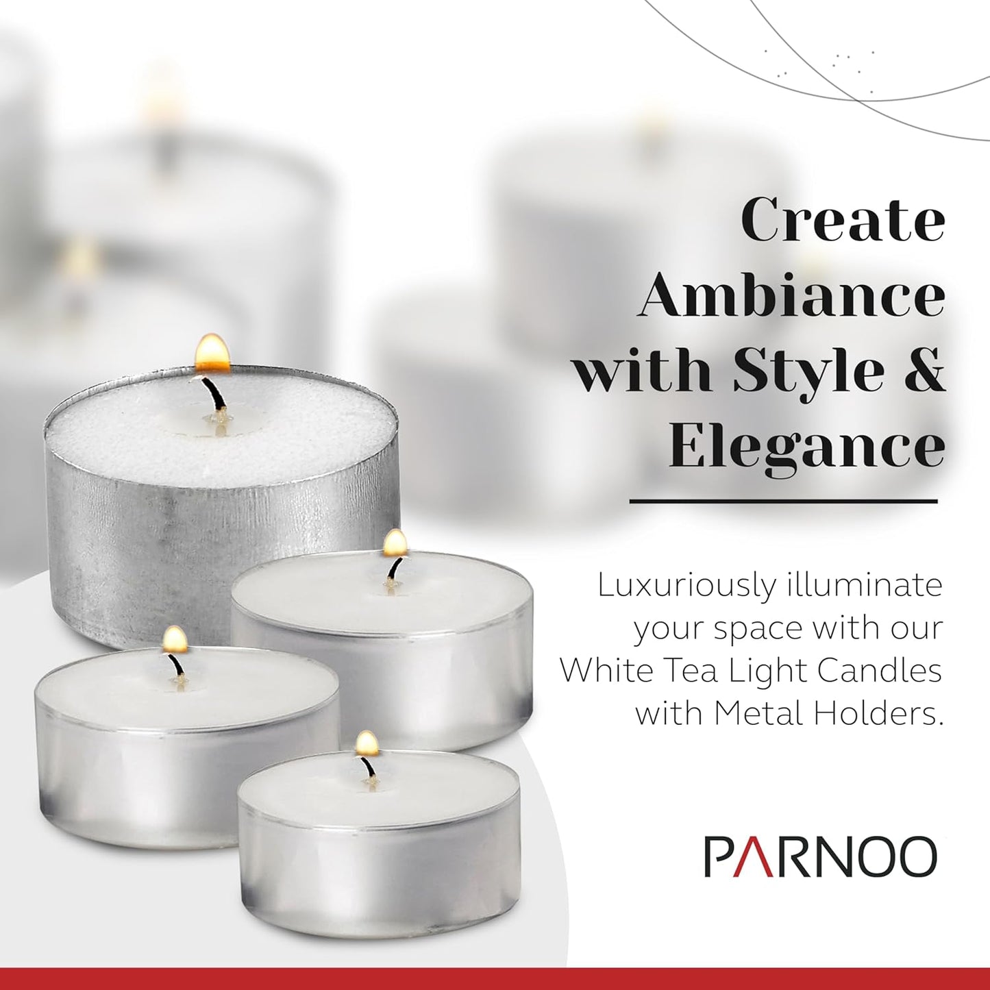 500 Pack Tealight Candles in Metal Cups - Clean, White Unscented Tealight Candles with 3 Hour Long Burning Time for Romantic Dinner, Weddings, Spa & Hotels