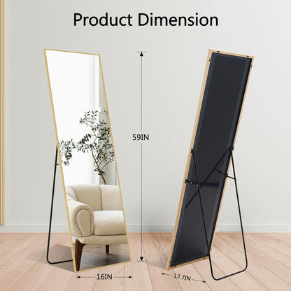 Simple Deluxe Arched Full Length Mirror, 71"x26"Large Floor Mirrors, for Wall Door Bedroom Bathroom Living Room (Gold)