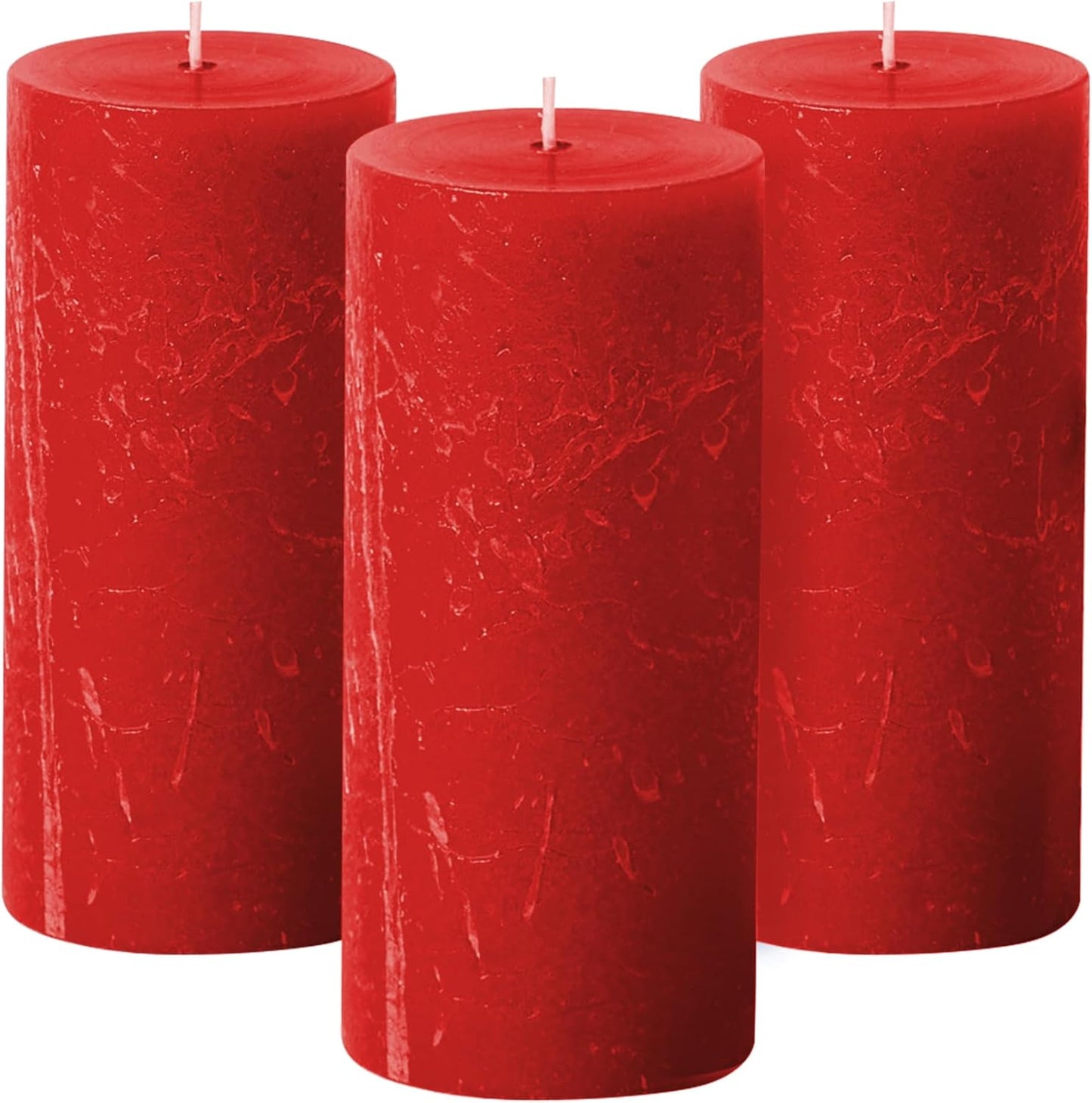 Simply Soson 3x6 inch Ivory Pillar Candles Set of 3, Rustic Texture, Unscented Ivory Candles, Dripless Candles, 3 inch Pillar Candles Ideal as Wedding, Parties, Spas, Dinner, Home Decoration, Church