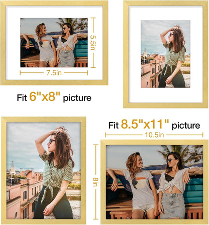 Vittanly 11x14 Picture Frame, Display Pictures 8x10 with Mat or 11x14 without Mat, Photo Frame for Wall Mounting, Black, 1 Pack - Colors A