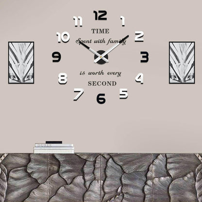 VANGOLD Large Wall Clocks for Living Room Decor, Decorative Wall Clocks Battery Operated (Black Wall Decor)