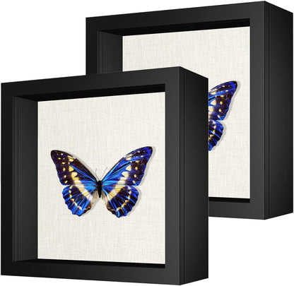 Califortree 8x10 Shadow Box Frame with Linen Back - Sturdy Rustic Memory Display Case of Flower, Pictures, Medals and More, White