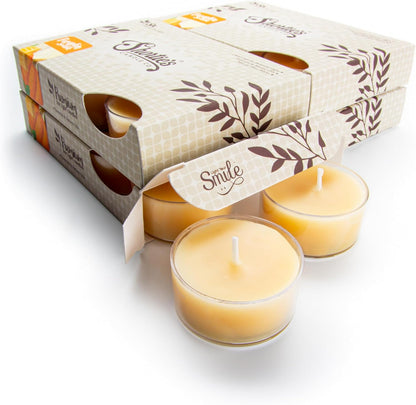 Shortie's Candle Company Vanilla Bean Premium Tealight Candles Bulk Pack - 24 Beige Highly Scented Tea Lights - Beautiful Candlelight - Made in the USA - Bakery & Food Collection