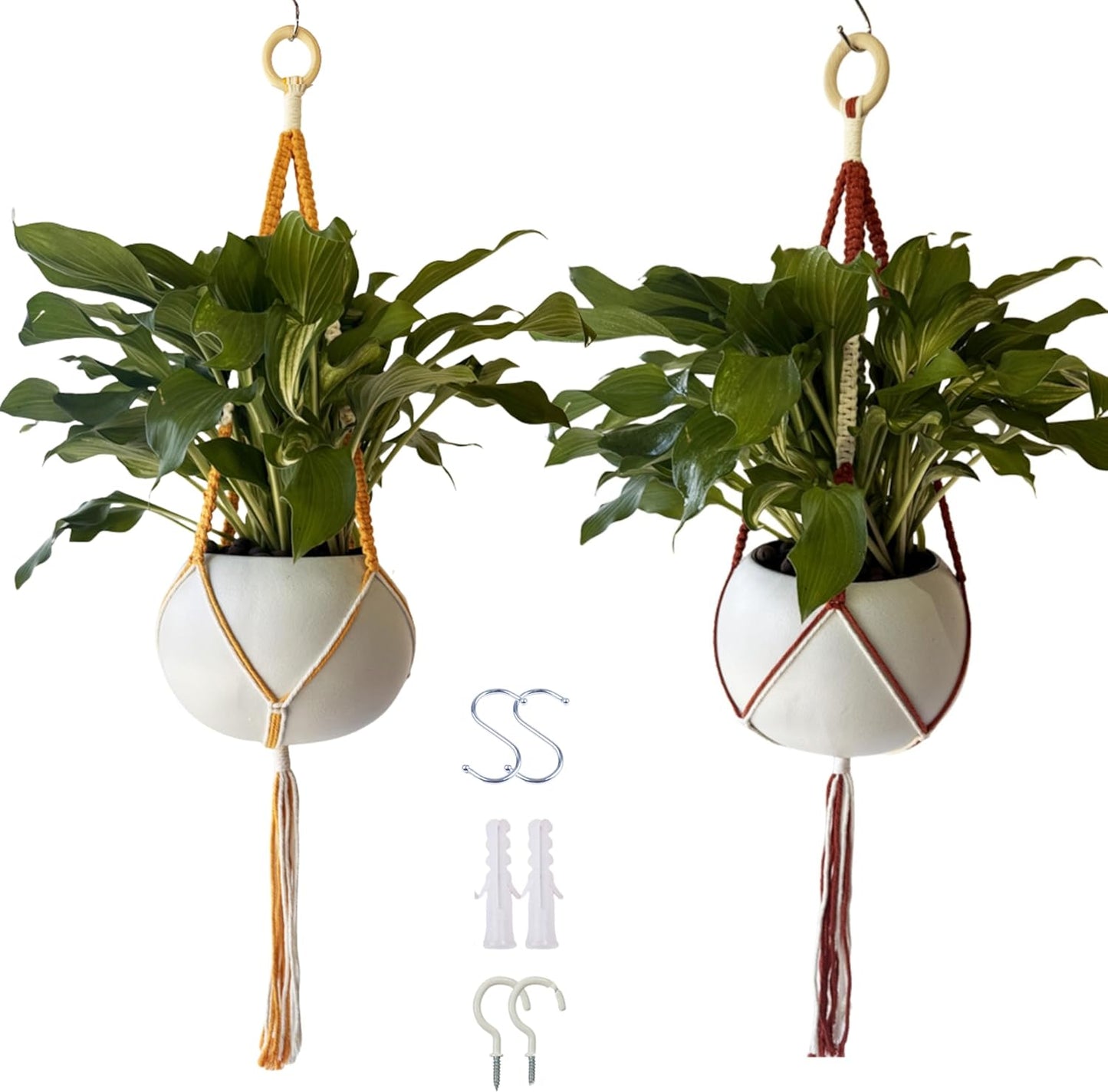 feedee Macrame Plant Hangers Indoor Macrame Hanging Planters for Indoor Plants, 6 Pack Hanging Plant Holders Indoor Hanging, Macromay Plant Hangers for Indoor Plant Hanger, Outdoor Flower Pots Holder