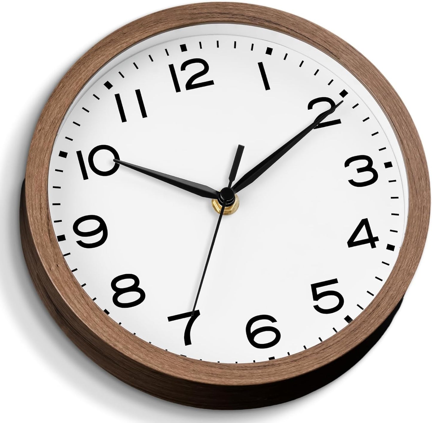 AKCISOT Wall Clock, Modern Small Wall Clocks Battery Operated 8 Inch, Silent Non-Ticking Analog Classic for Office, Home, Bathroom, Kitchen, Bedroom, School(Black)