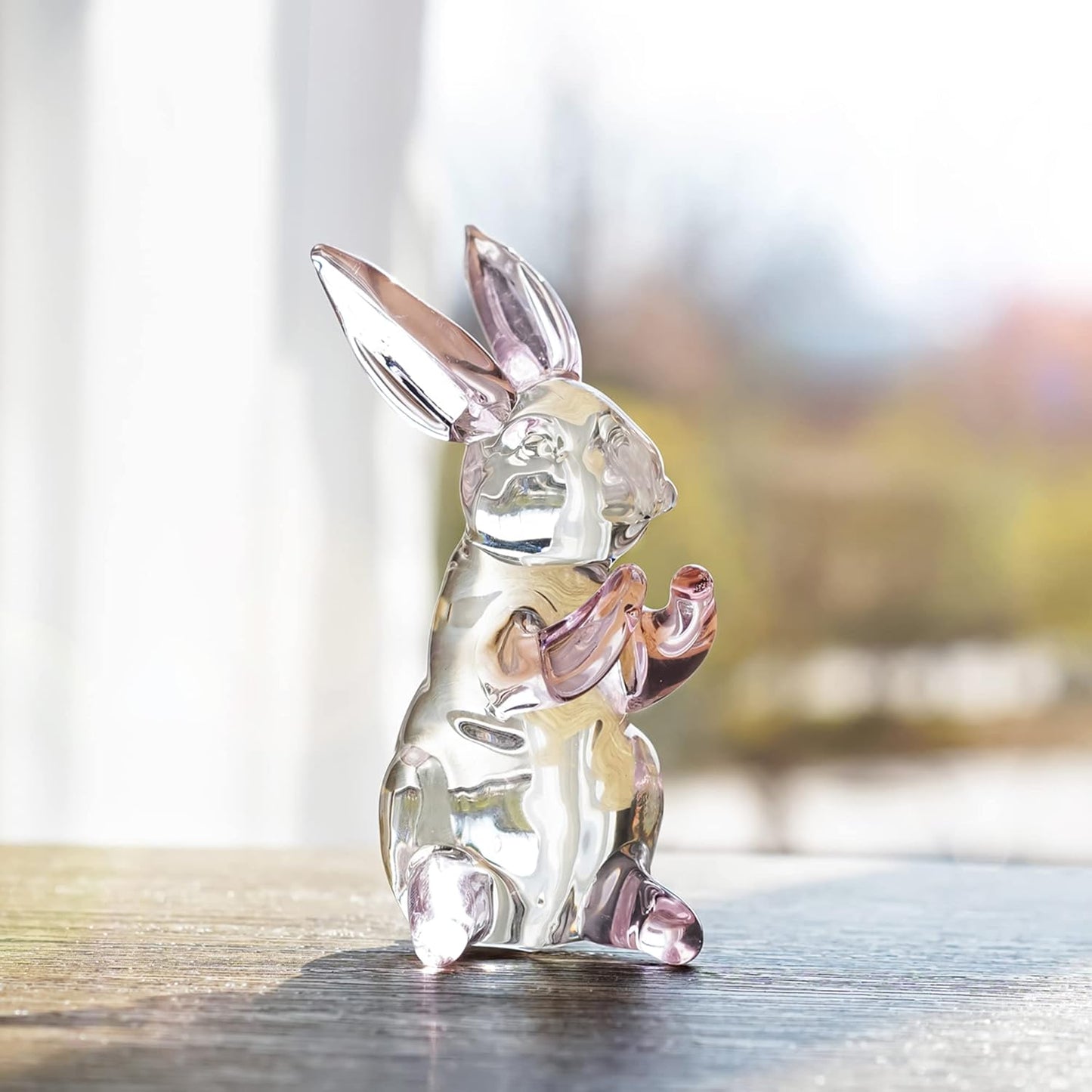 HDCRYSTALGIFTS 3.3'' Crystal Bird Figurine Collectible Art Glass Animal Figurines Table Home Decor Paperweight Valentine’s Day for Women