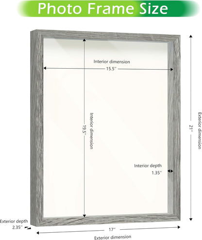 FrameWorks 11” x 14” Dark Oak Wooden Shadow Box Frame – Display Case with Soft Felt Back, Memory Box with Tempered Glass, Display Box with Elegant White Ball Push Pins, Wooden Flower Box