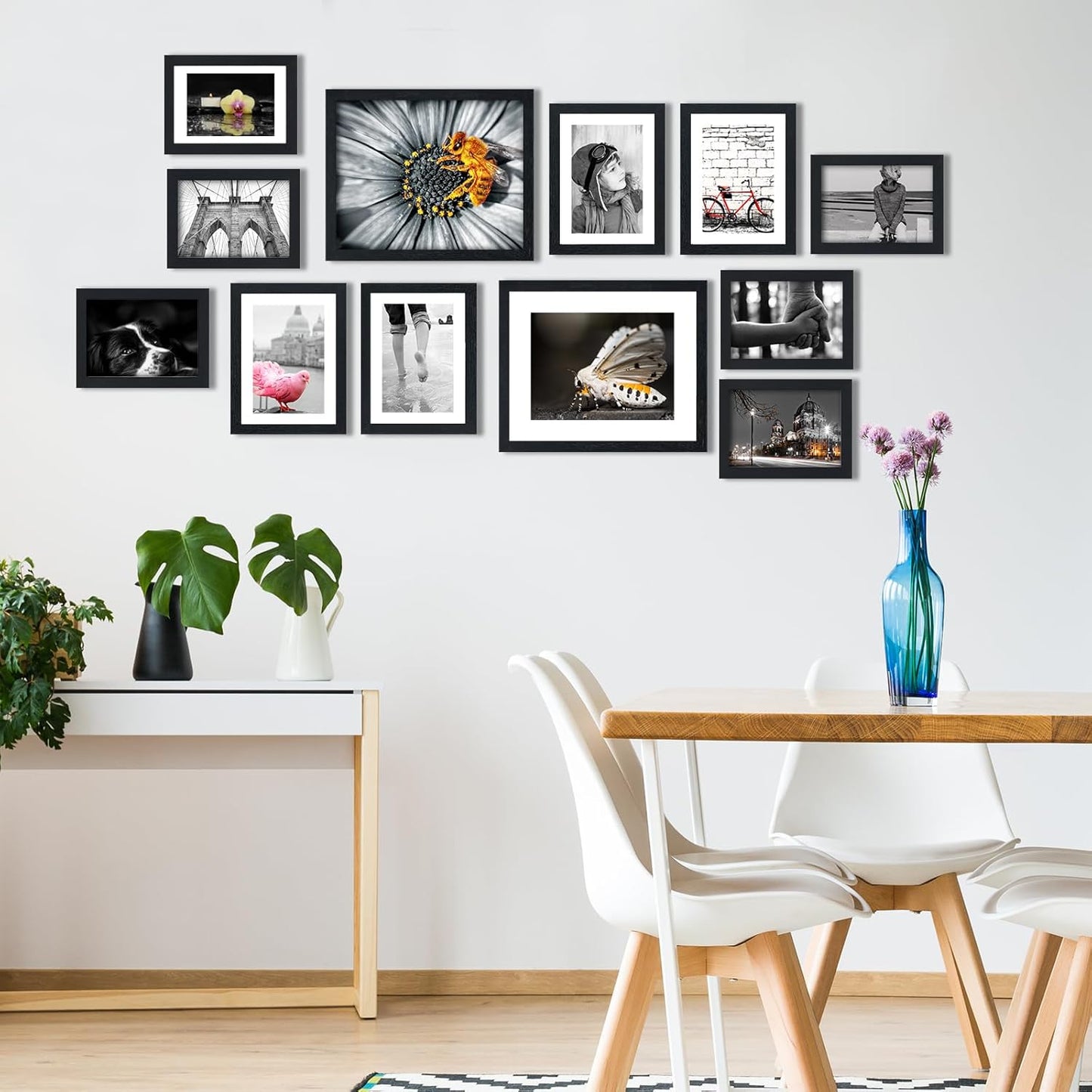Fixwal Picture Frames Set, Gallery Wall Frame Set Picture Frames Collage 15 Pack for Wall or Tabletop with 8x10 5x7 4x6 Frames, Soft Earth Tones