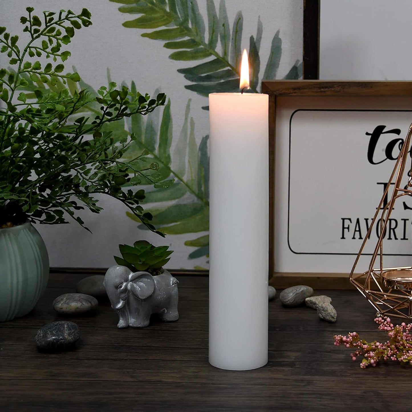Jeco 9 Inch White Pillar Candle