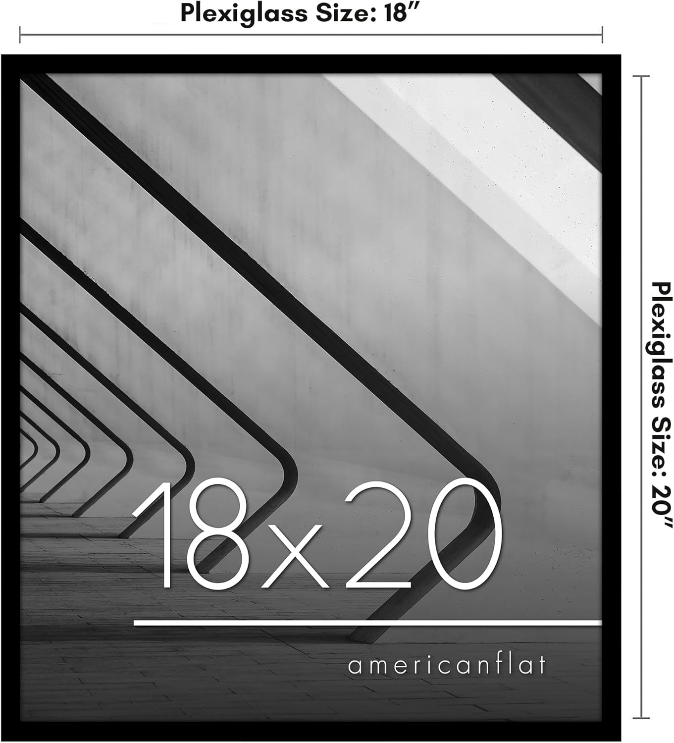 Americanflat 24x36 Poster Frame with Polished Plexiglass - Streamline Collection - Thin Border Picture Frame for Wall Display - Hanging Hardware Included - Black - Colors A