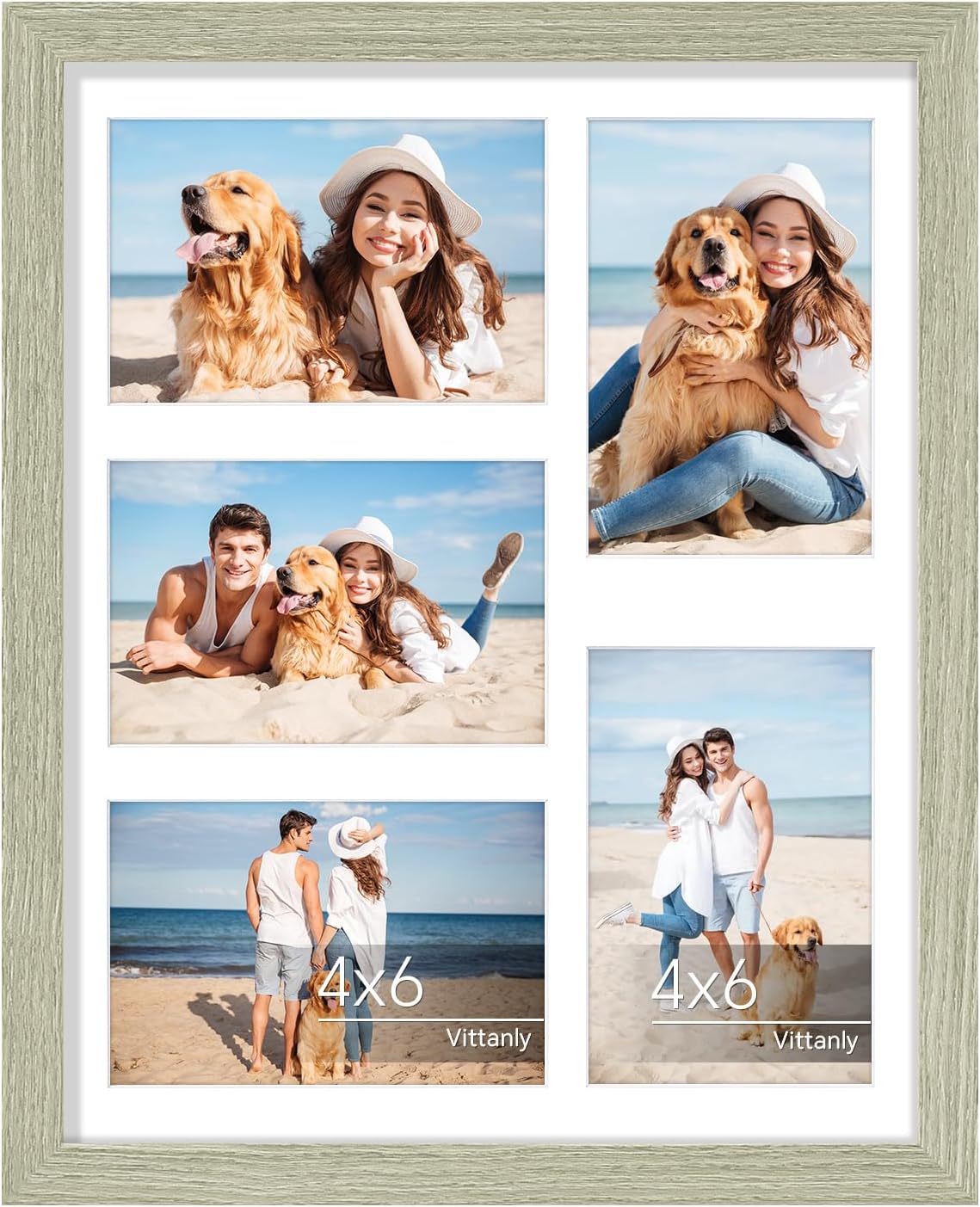 Vittanly 11x14 Collage Picture Frame, Displays 5Pcs 4x6 Pictures with Mat or 1Pcs 11x14 without Mat for Wall Mounting, Picture Frames Collage Wall Decor in Black, 1 Pack