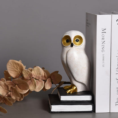 Book Ends for Shelves, Owl Decorative Bookends Bronze Bird Book Stopper Unique Kids Book Holders with Anti-Slip Base Luxurious Bookends for Kids Rooms Office Home Decor(Bronze)