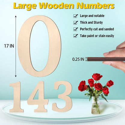 17 inch Large Wooden Sign & for Wall Decor, Big Wood Symbol &, Giant Paintable Blank Wooden Shapes for Crafts, Unfinished Wood Cutouts for Birthday Party, Rustic Wedding, Christmas Decor, Baby Shower