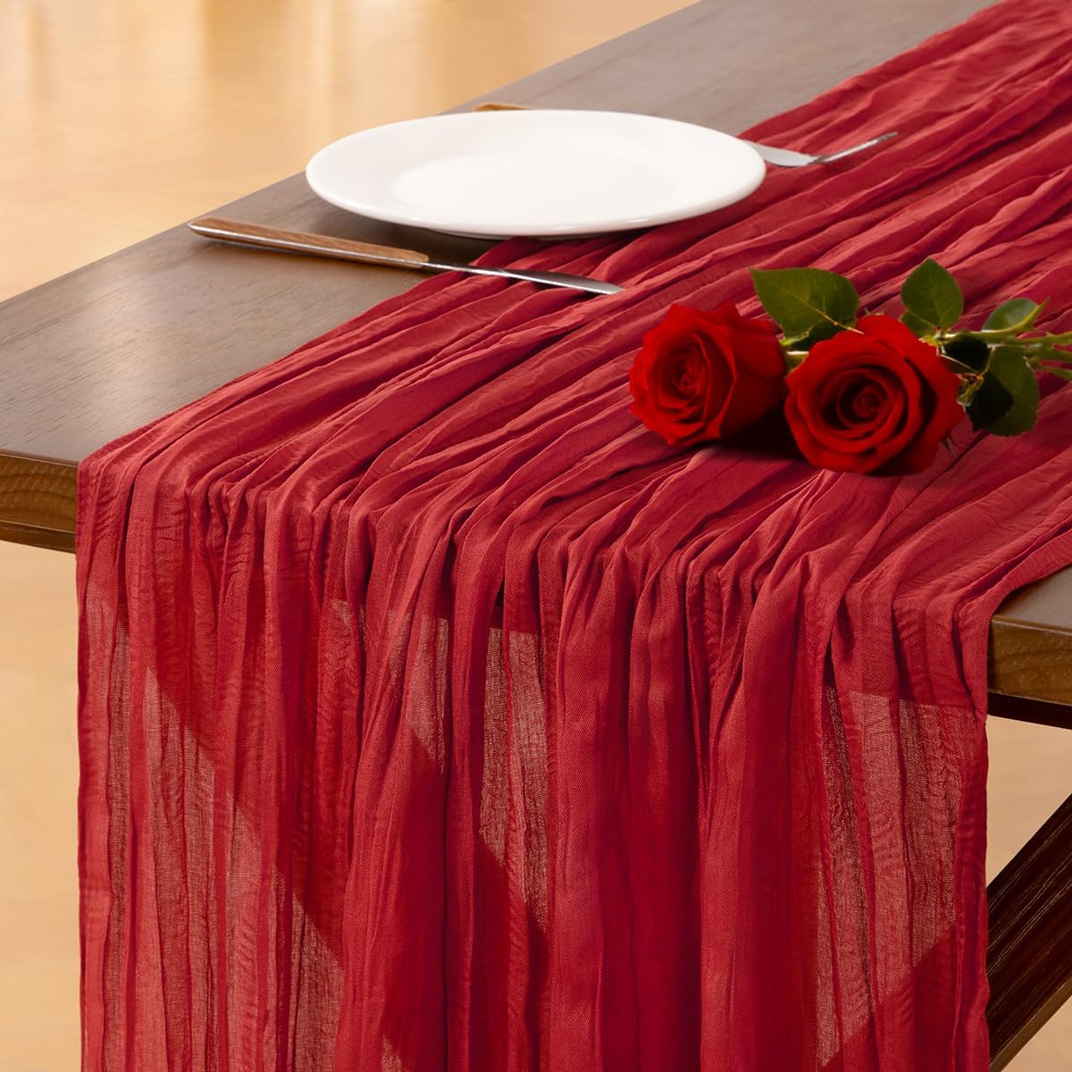 Socomi 3pcs Sage Green Cheesecloth Table Runner Summer Boho Rustic Gauze 120 inch 10FT Cheese Cloth Sheer Runner for Wedding Party Baby Shower Home Decor Holiday Decorations
