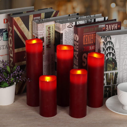 antizer Flameless Candles Led Candles Pack of 9 (H 4" 5" 6" 7" 8" 9" x D 2.2") Real Wax Battery Candles with Remote Timer for Home Fireplace Decor Wedding Festival Decor (Ivory 9 Pack)