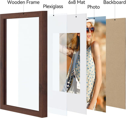 Vittanly 11x14 Picture Frame, Display Pictures 8x10 with Mat or 11x14 without Mat, Photo Frame for Wall Mounting, Black, 1 Pack - Colors B