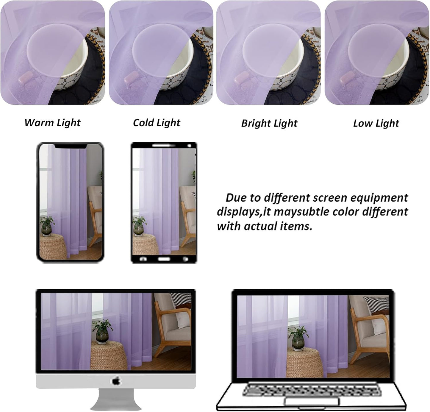 Chyhomenyc Sheer White Valances for Windows 2 Pack, Small Window Curtains for Living Room Bathroom Cafe Laundry Basement, Modern Top Dual Rod Pocket Voile Curtain, 42W x 14L inches, White - Colors C