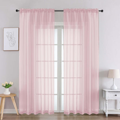 Chyhomenyc Sheer White Valances for Windows 2 Pack, Small Window Curtains for Living Room Bathroom Cafe Laundry Basement, Modern Top Dual Rod Pocket Voile Curtain, 42W x 14L inches, White - Colors C