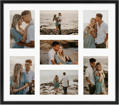 PHAREGE 5 Openings 4x6 Picture Frame Collage Black 4 Pack, 11x14 Poster Frame Set of 4, Display Family Wedding Photos Horizontal or Vertical on The Wall